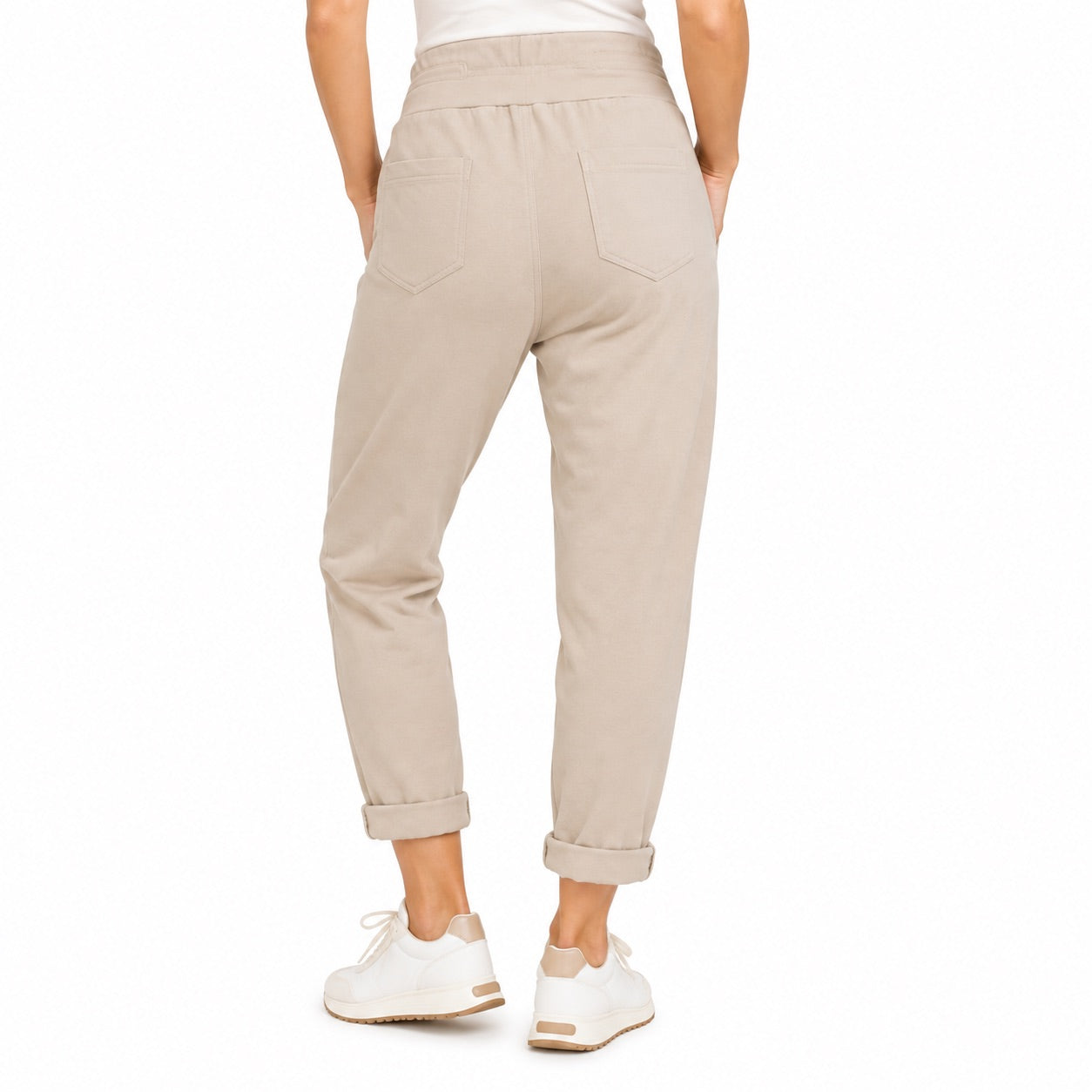 Damen Jogpants Baggy Hose Glückspilz Handstickerei Baumwolle S–XXL Beige Braun Taupe Schwarz