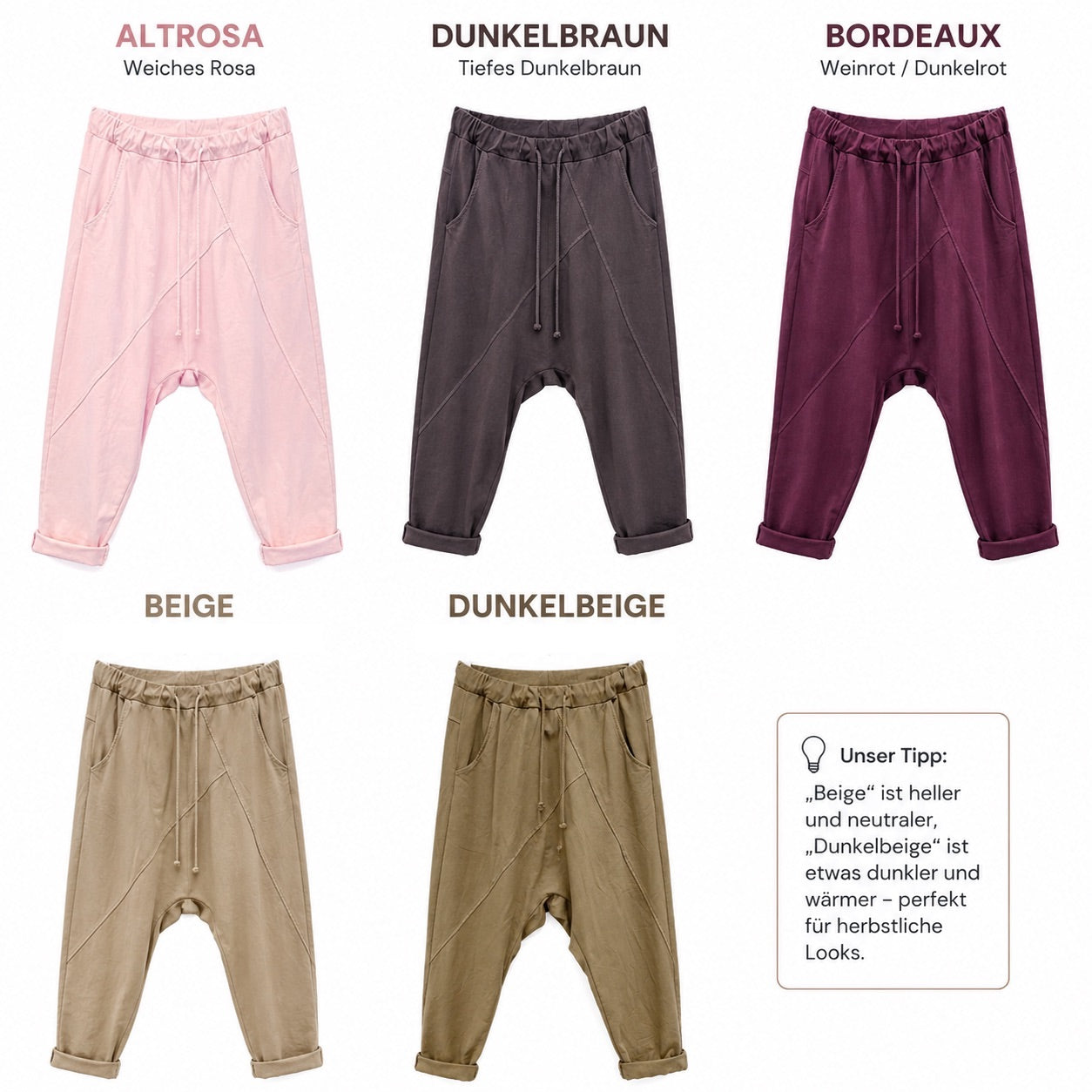 Wiya Damen Jogpants Baggy Boyfriend Hose Baumwolle Stretch One Size 38–40 schwarz