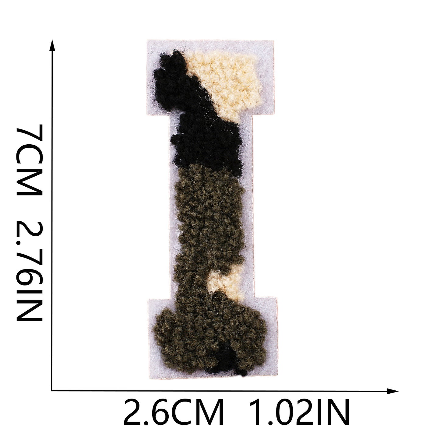 Camouflage Buchstaben A–Z Chenille Aufnäher | Zum Aufbügeln oder Annähen | 7 cm DIY Patch