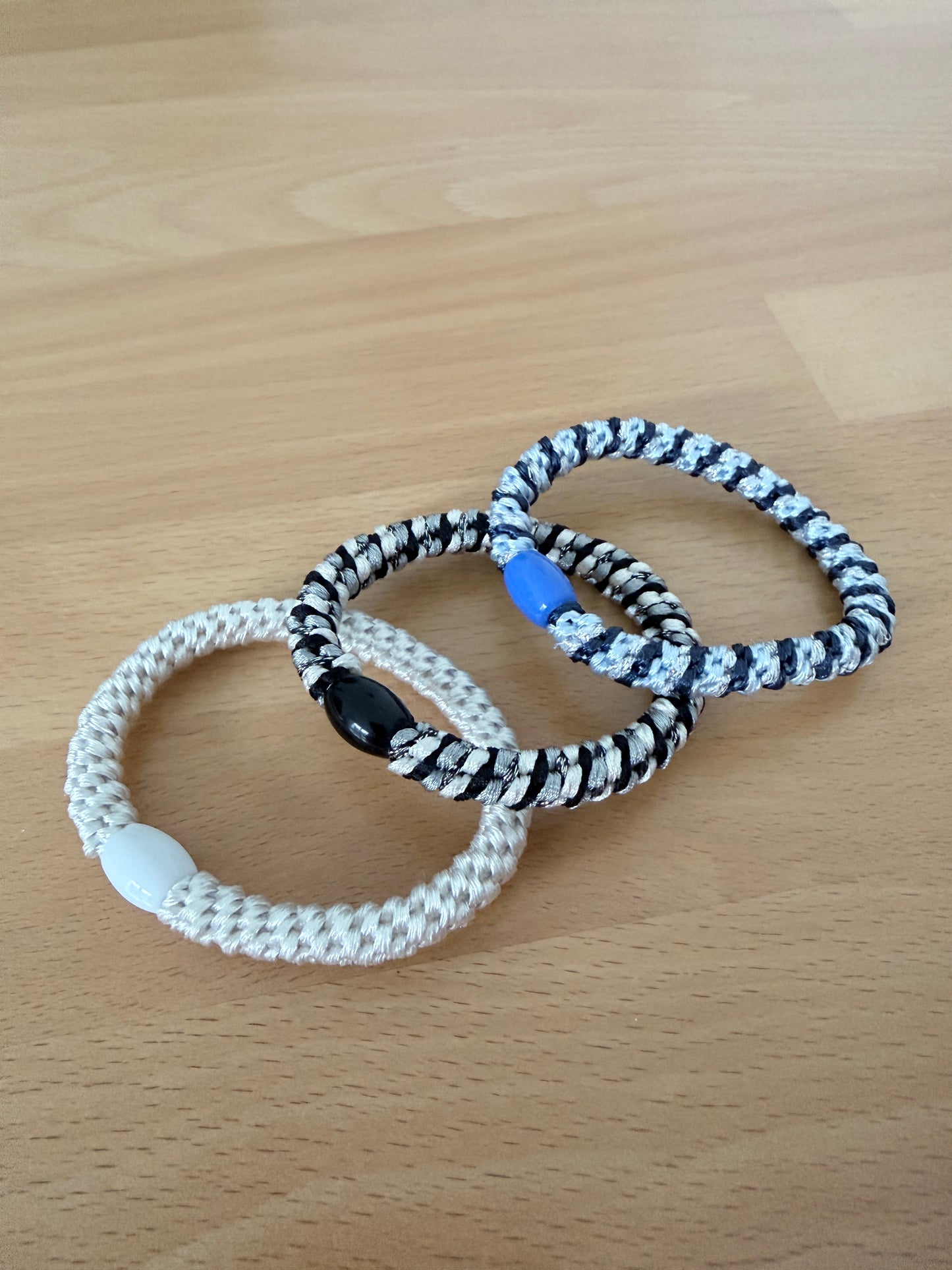 Trendy Haargummis 3er Pack | Elastisch & Haarschonend | One-Size | Beige/Rosa