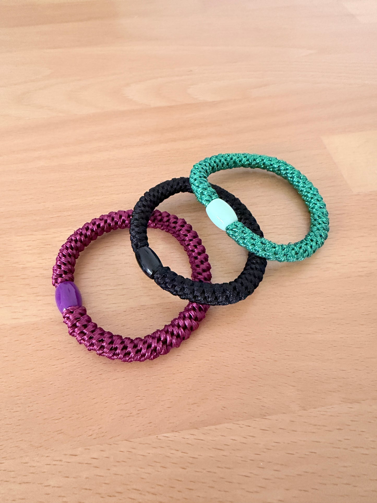 Trendy Haargummis 3er Pack | Elastisch & Haarschonend | One-Size | Beige/Rosa