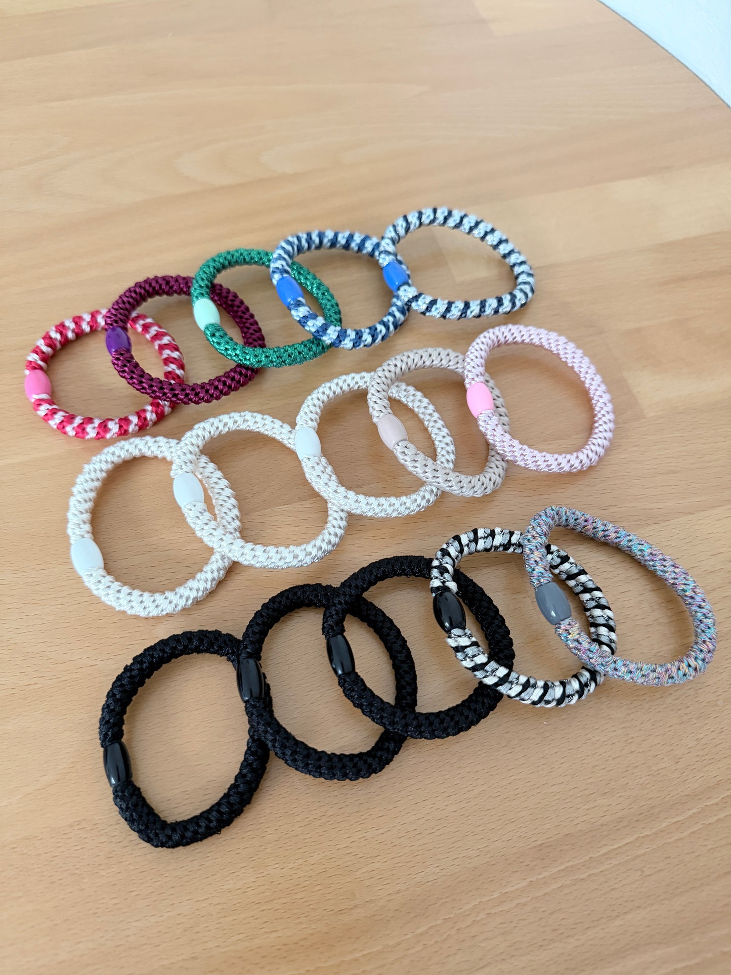 Trendy Haargummis 3er Pack | Elastisch & Haarschonend | One-Size | Beige/Rosa