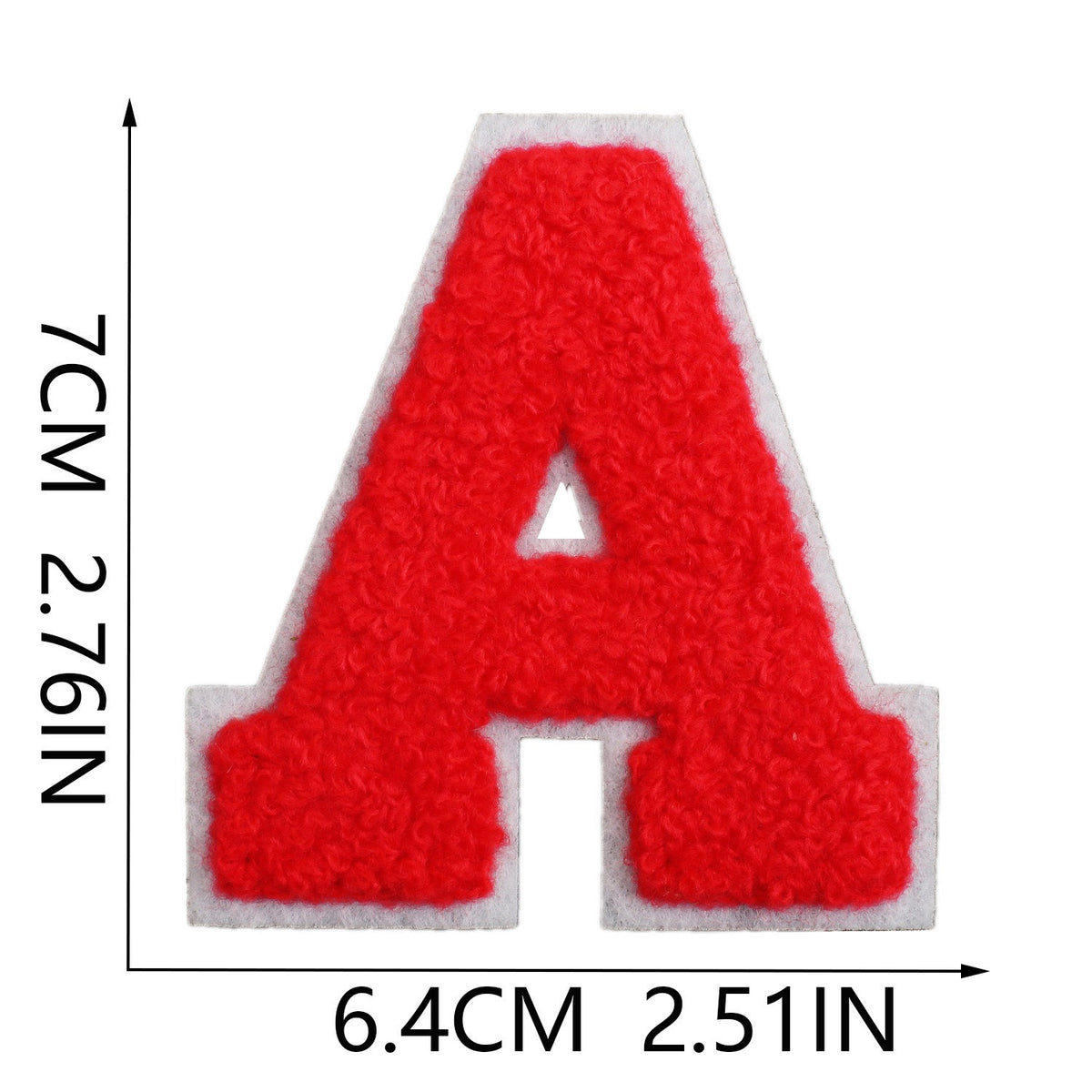 Rot 7cm Buchstaben A–Z Chenille Aufnäher Patches zum Aufbügeln für Kleidung DIY