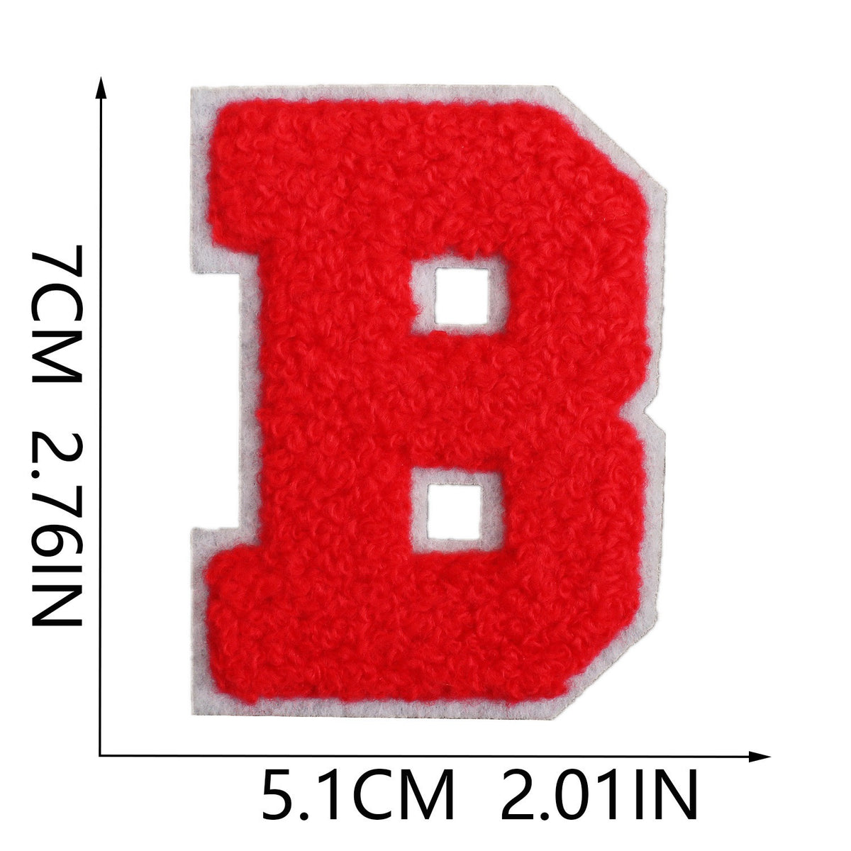 Rot 7cm Buchstaben A–Z Chenille Aufnäher Patches zum Aufbügeln für Kleidung DIY