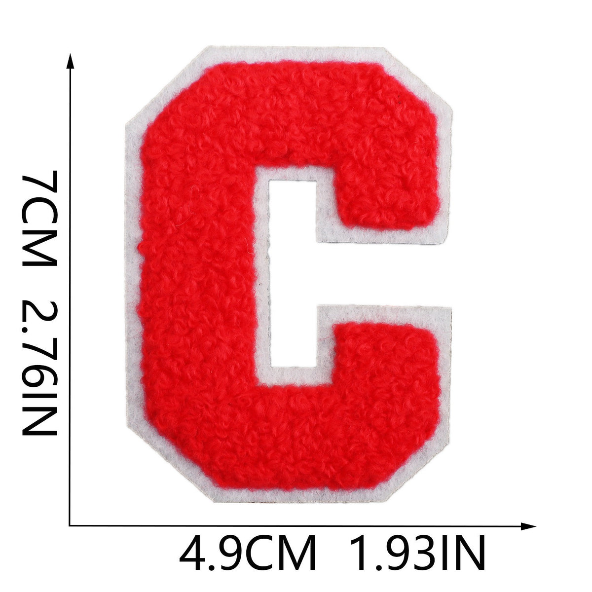 Rot 7cm Buchstaben A–Z Chenille Aufnäher Patches zum Aufbügeln für Kleidung DIY