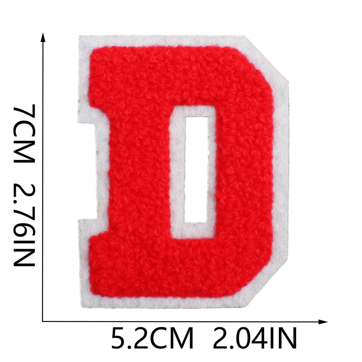 Rot 7cm Buchstaben A–Z Chenille Aufnäher Patches zum Aufbügeln für Kleidung DIY