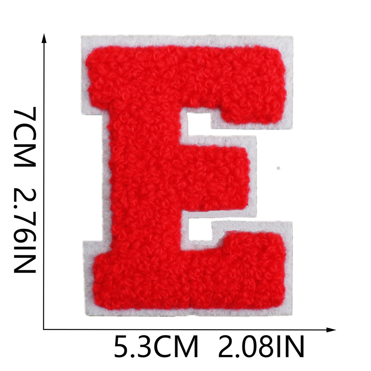 Rot 7cm Buchstaben A–Z Chenille Aufnäher Patches zum Aufbügeln für Kleidung DIY