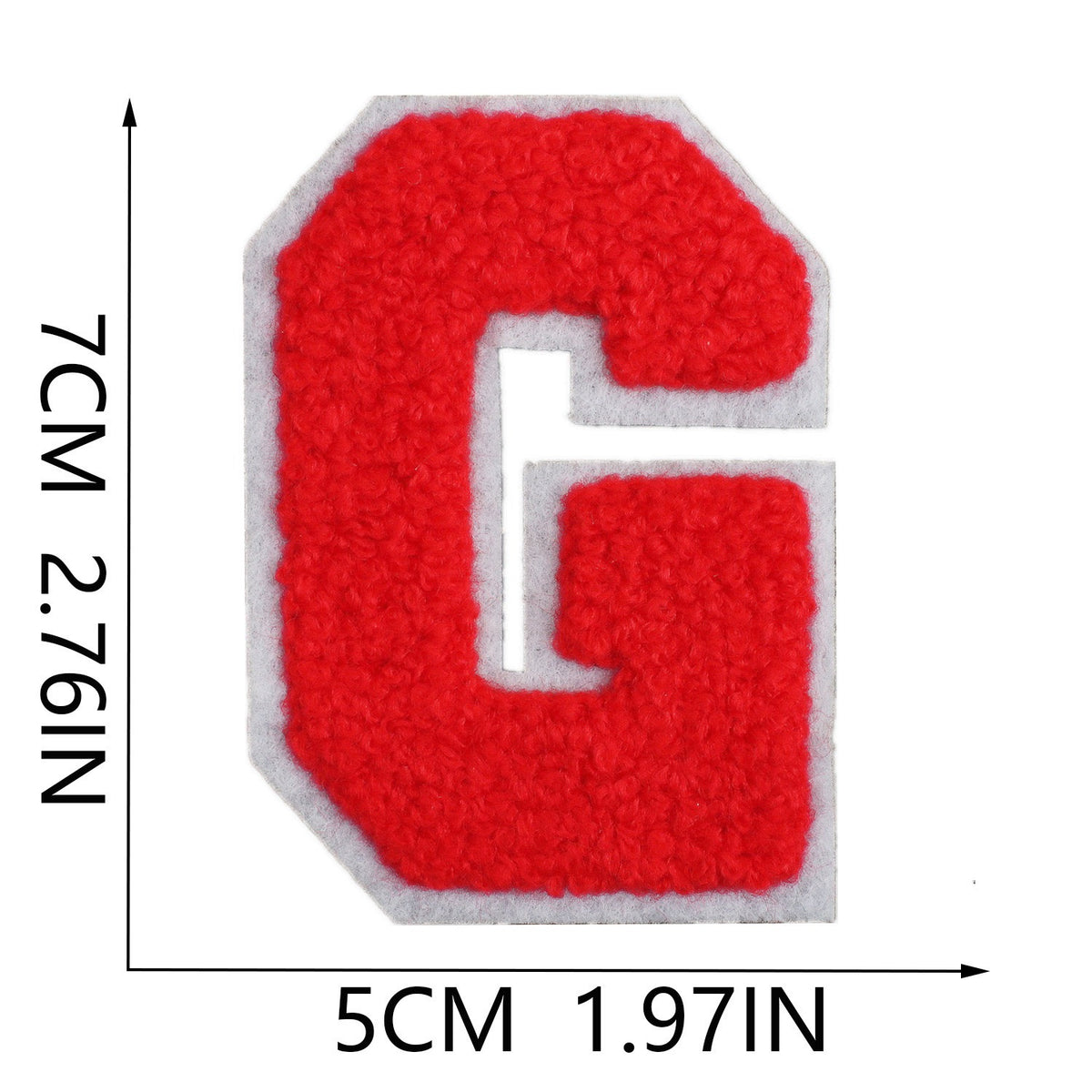 Rot 7cm Buchstaben A–Z Chenille Aufnäher Patches zum Aufbügeln für Kleidung DIY