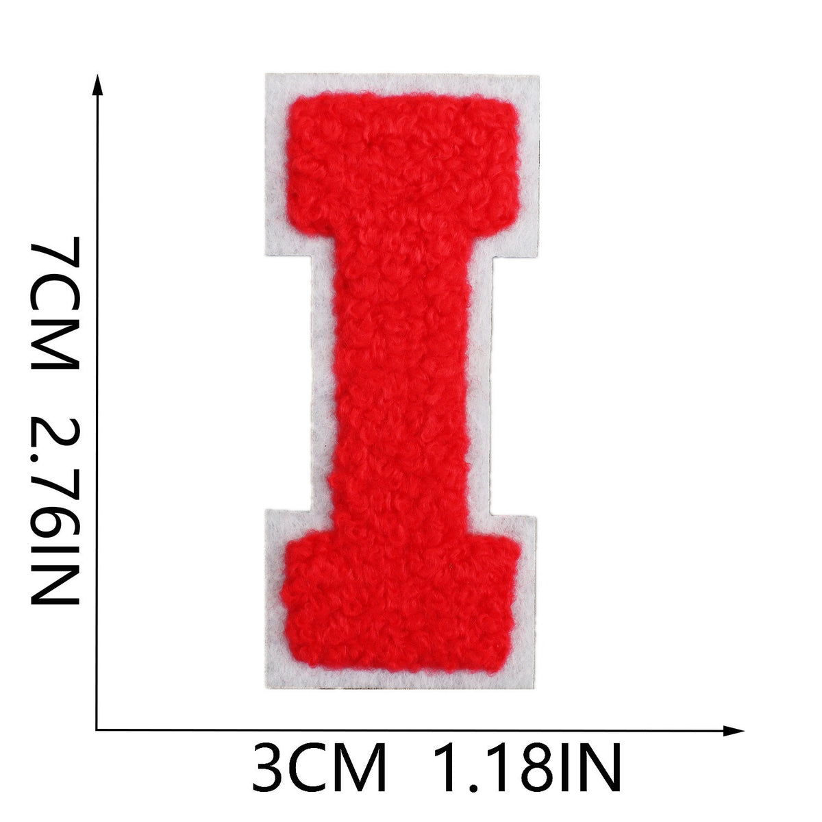 Rot 7cm Buchstaben A–Z Chenille Aufnäher Patches zum Aufbügeln für Kleidung DIY