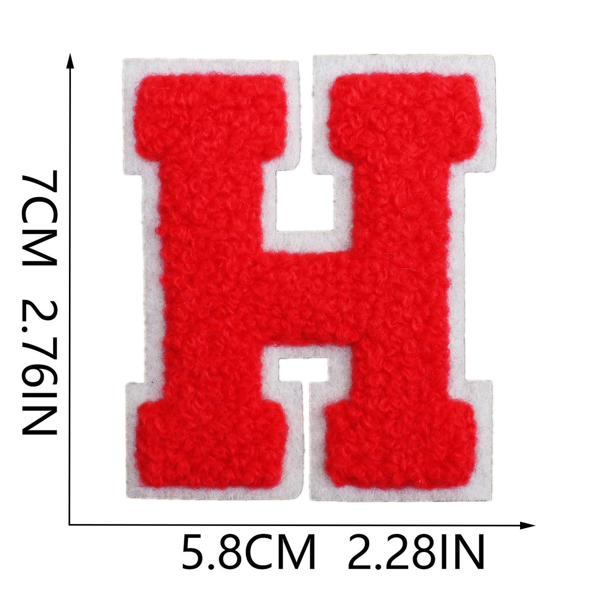 Rot 7cm Buchstaben A–Z Chenille Aufnäher Patches zum Aufbügeln für Kleidung DIY