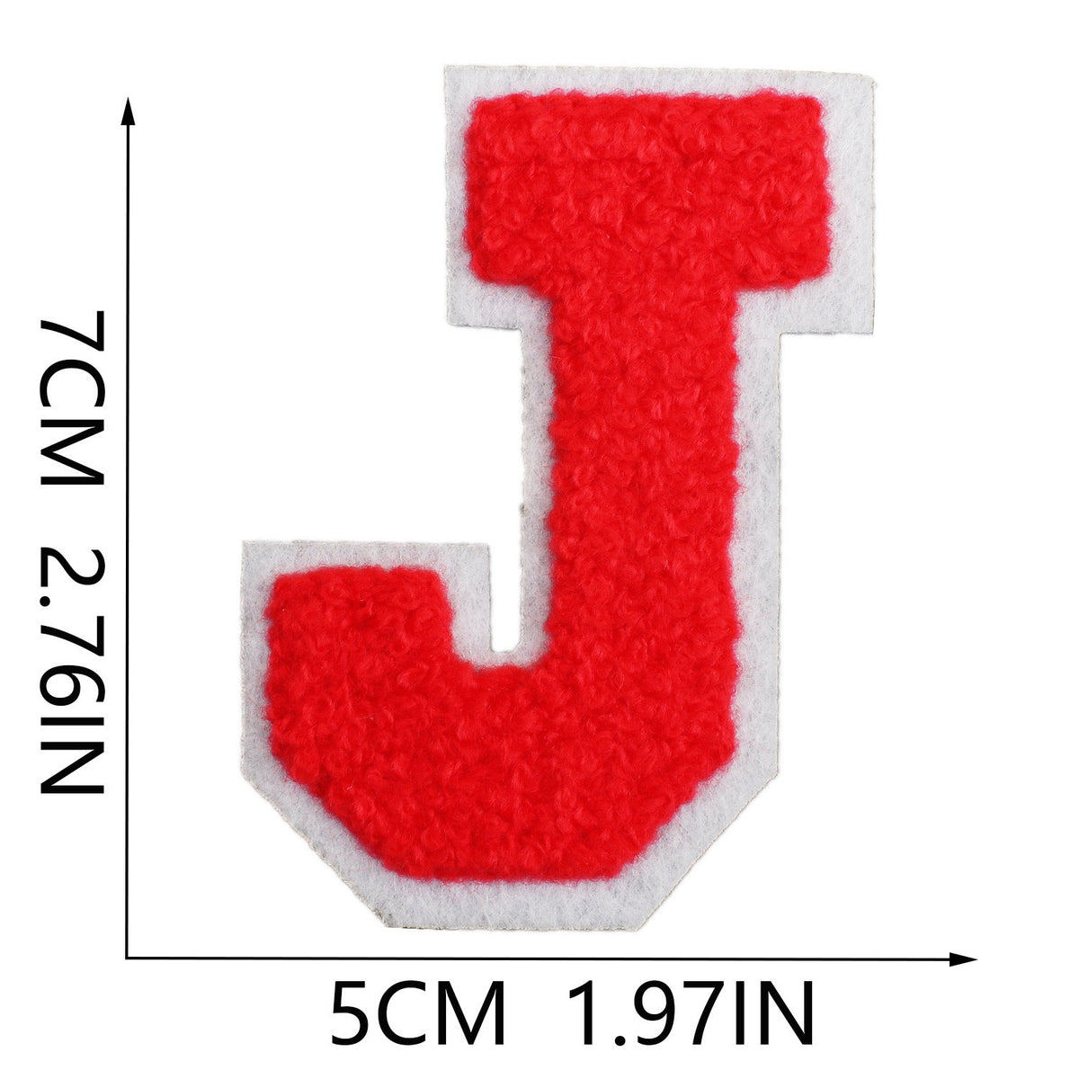 Rot 7cm Buchstaben A–Z Chenille Aufnäher Patches zum Aufbügeln für Kleidung DIY