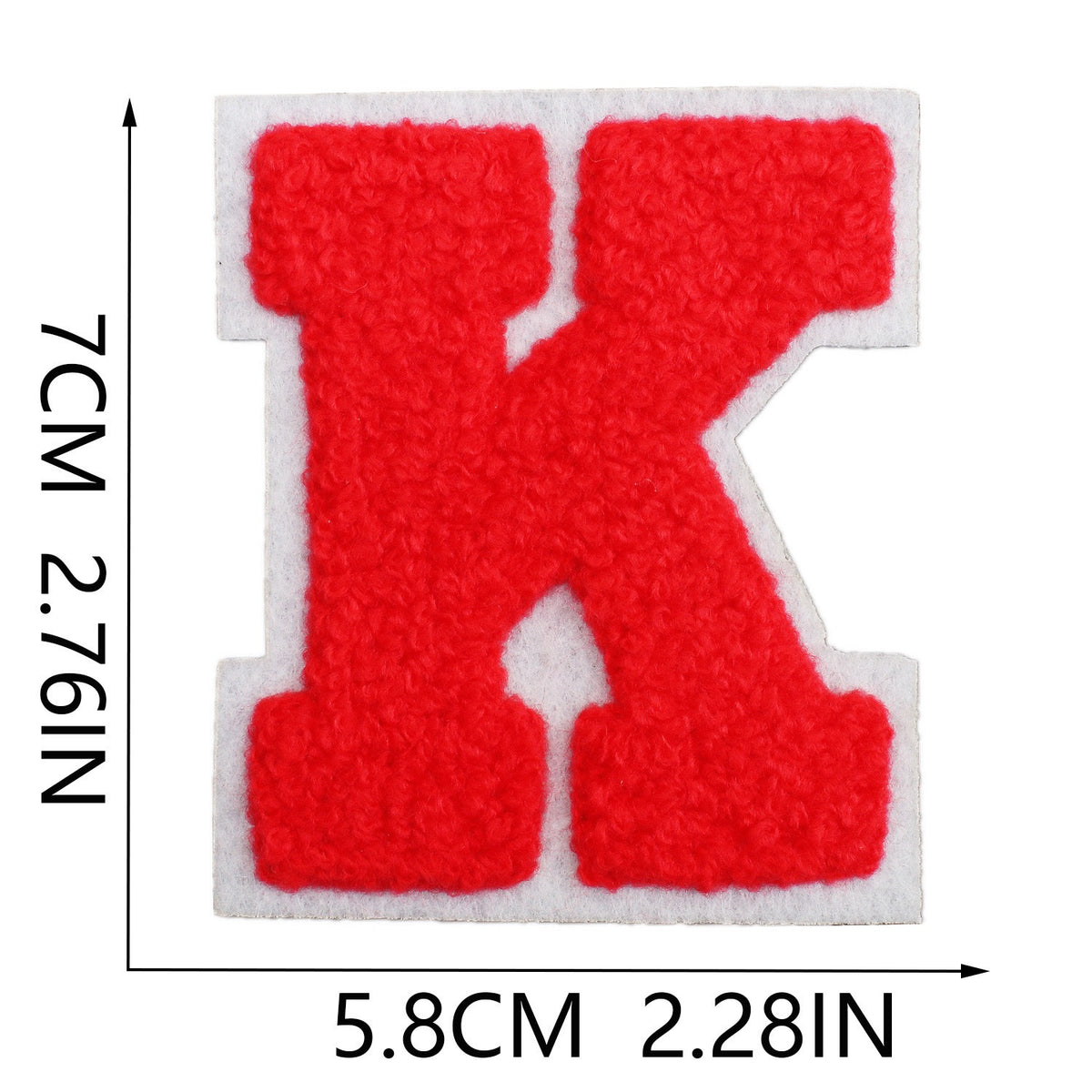 Rot 7cm Buchstaben A–Z Chenille Aufnäher Patches zum Aufbügeln für Kleidung DIY