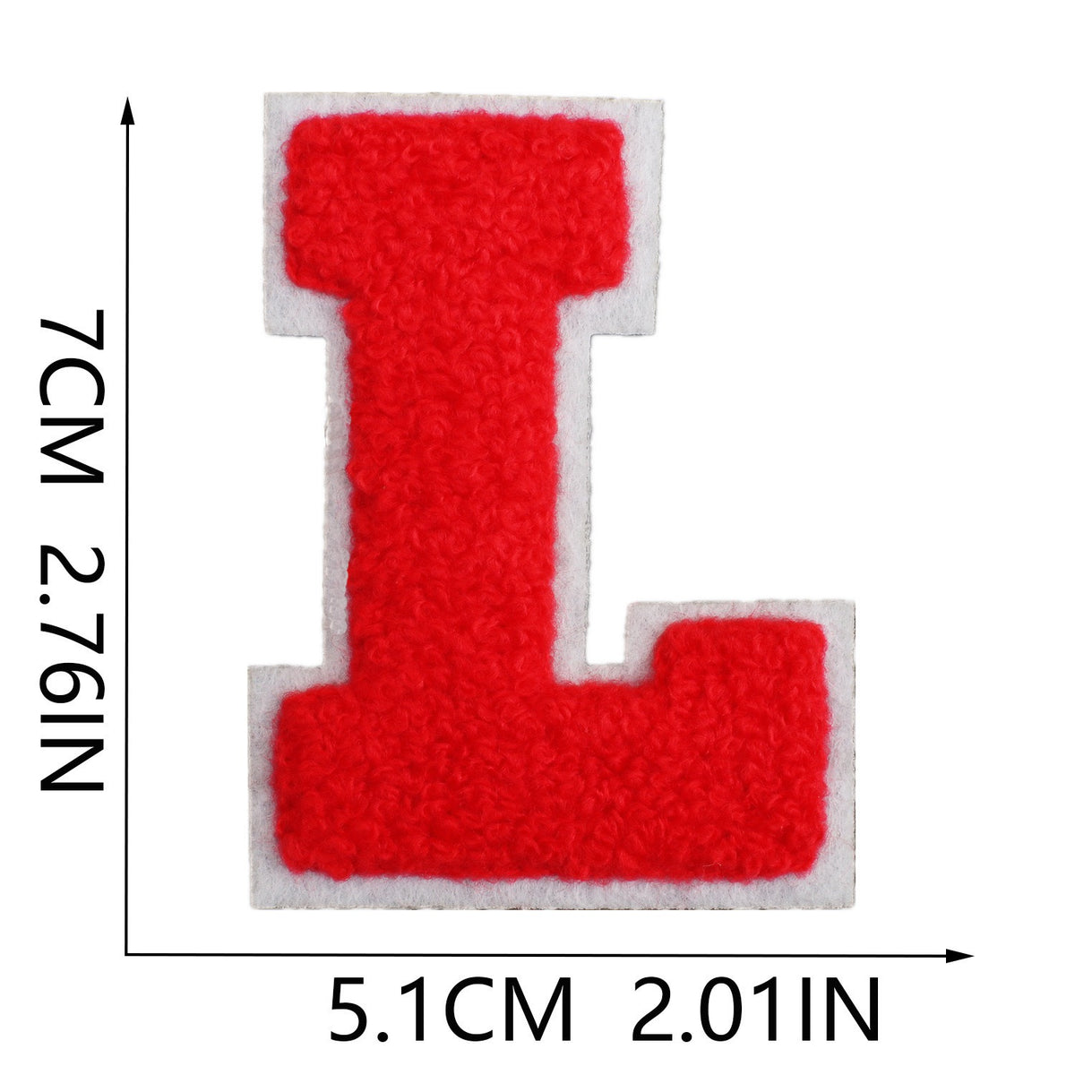Rot 7cm Buchstaben A–Z Chenille Aufnäher Patches zum Aufbügeln für Kleidung DIY