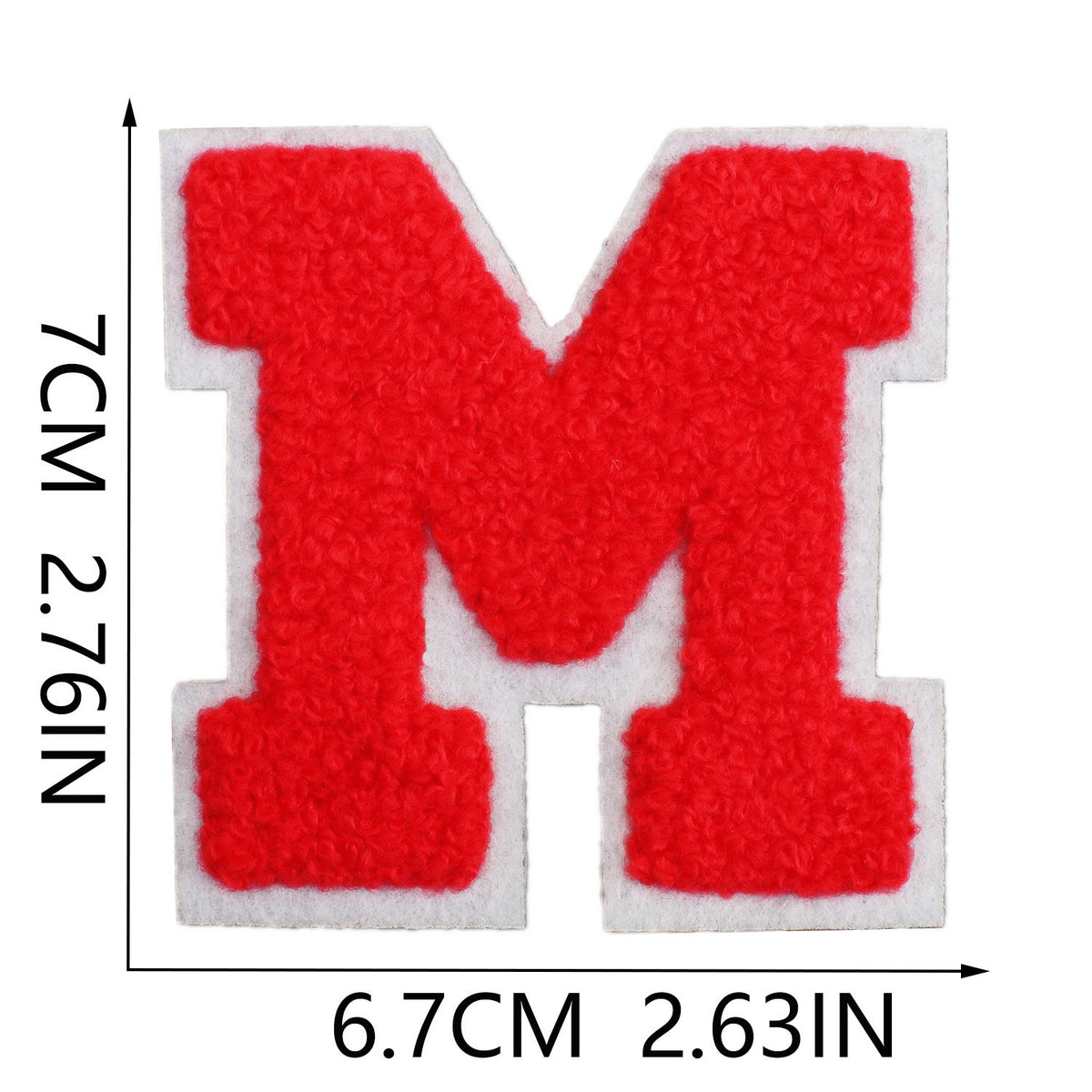 Rot 7cm Buchstaben A–Z Chenille Aufnäher Patches zum Aufbügeln für Kleidung DIY