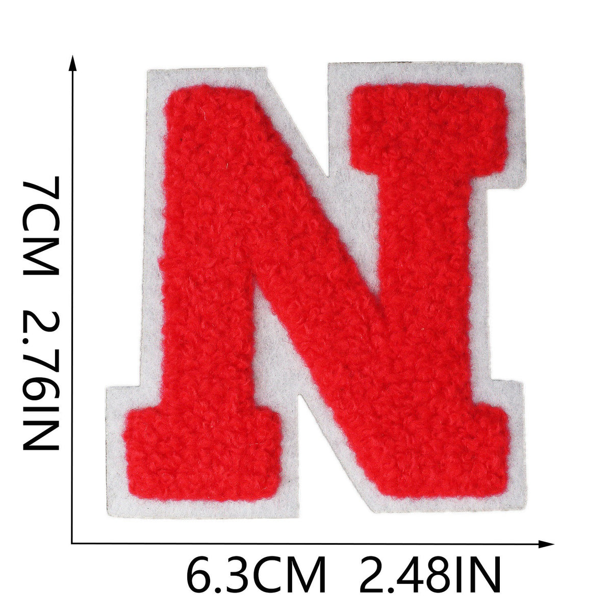 Rot 7cm Buchstaben A–Z Chenille Aufnäher Patches zum Aufbügeln für Kleidung DIY