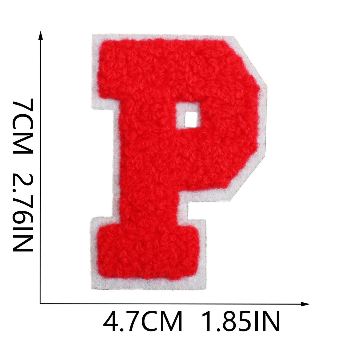 Rot 7cm Buchstaben A–Z Chenille Aufnäher Patches zum Aufbügeln für Kleidung DIY