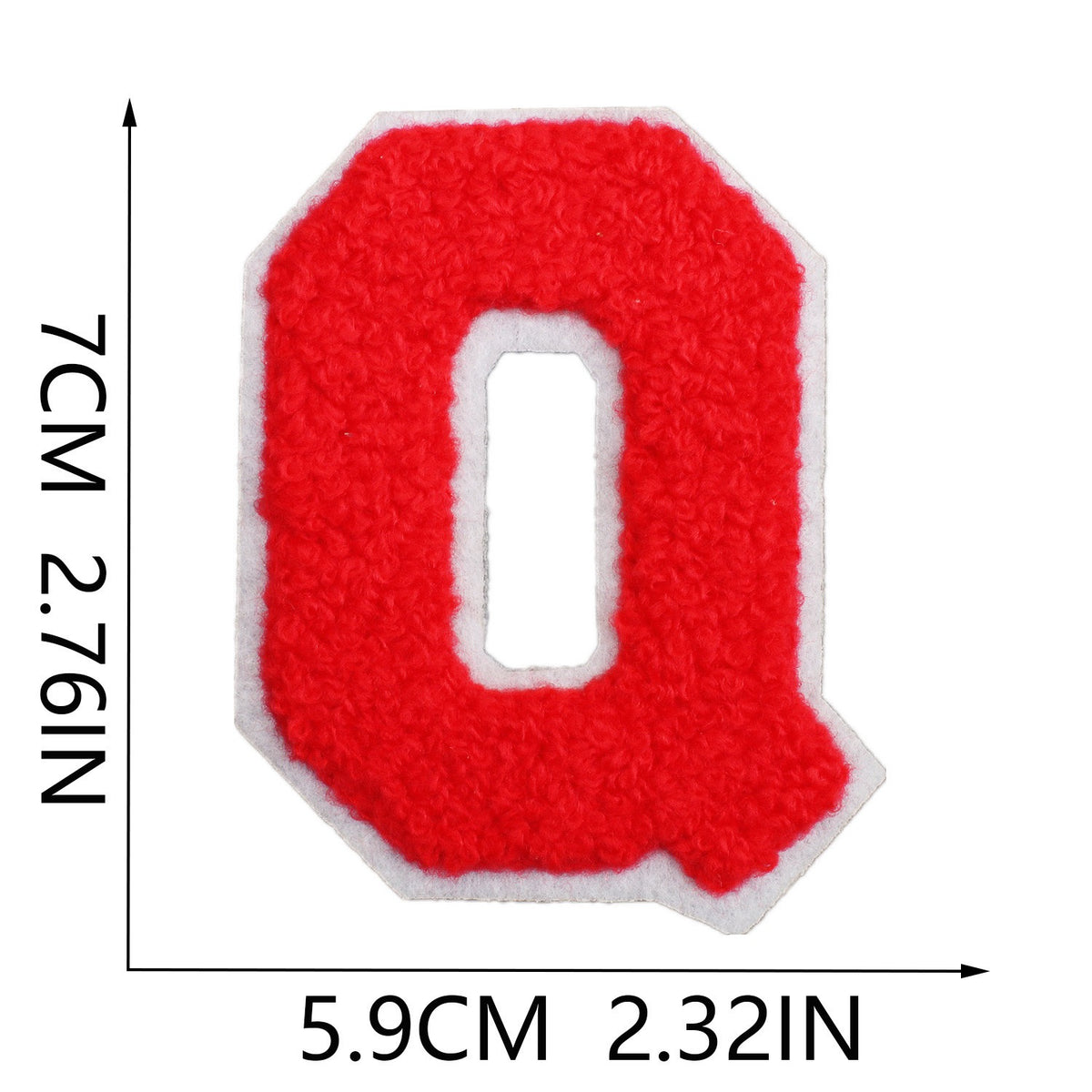 Rot 7cm Buchstaben A–Z Chenille Aufnäher Patches zum Aufbügeln für Kleidung DIY