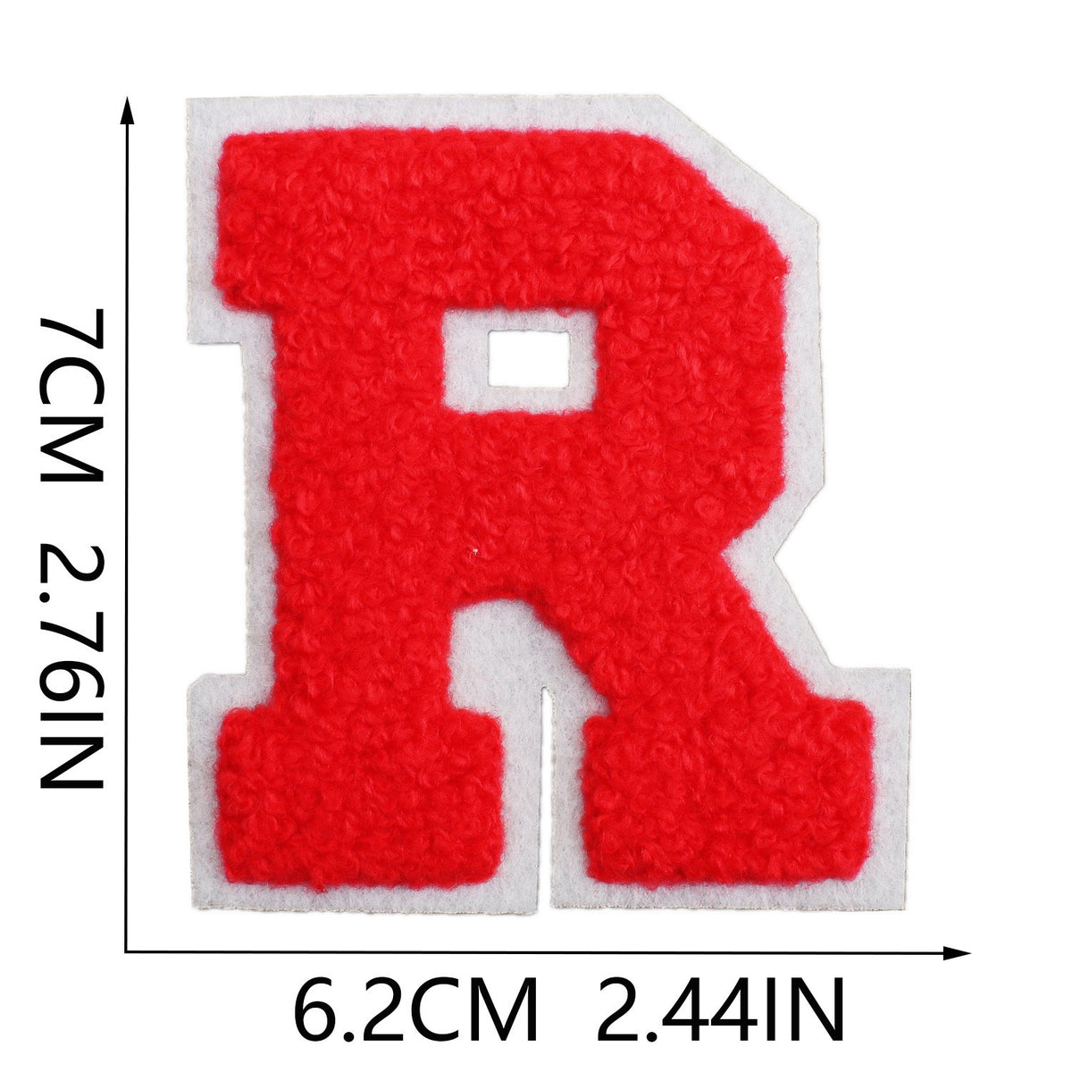 Rot 7cm Buchstaben A–Z Chenille Aufnäher Patches zum Aufbügeln für Kleidung DIY