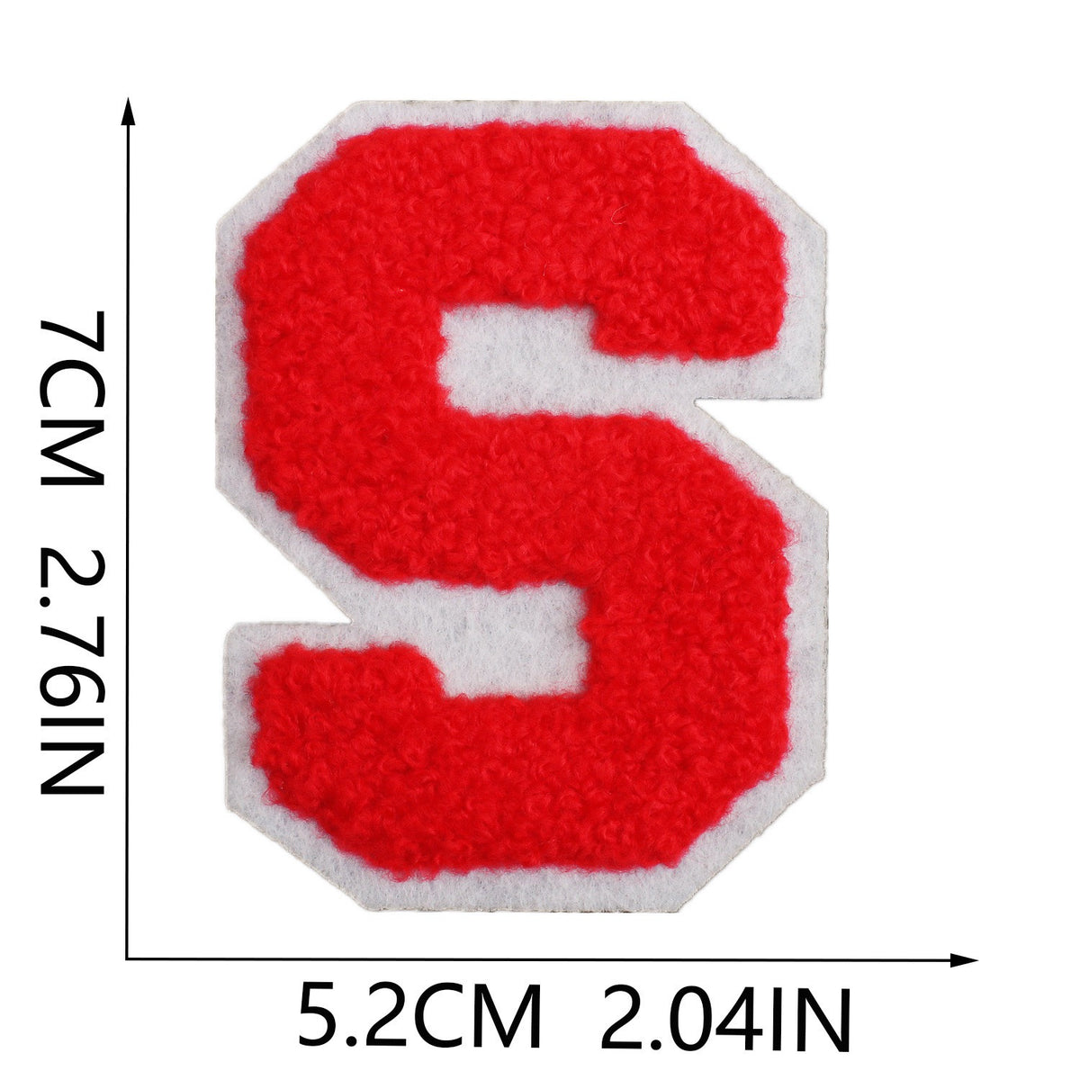 Rot 7cm Buchstaben A–Z Chenille Aufnäher Patches zum Aufbügeln für Kleidung DIY