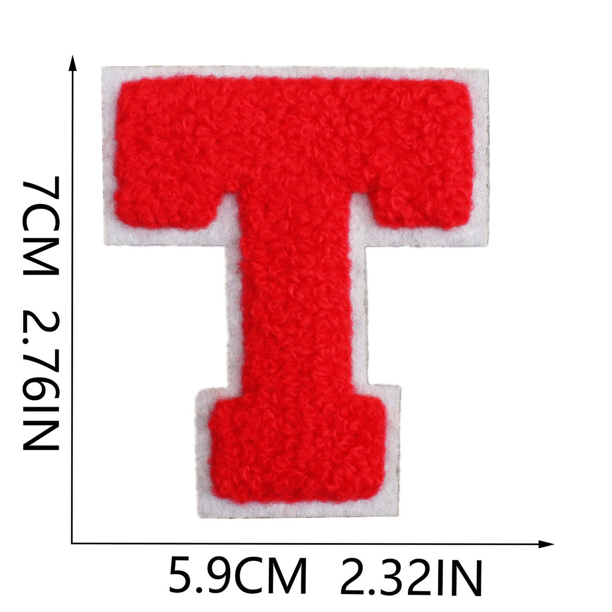 Rot 7cm Buchstaben A–Z Chenille Aufnäher Patches zum Aufbügeln für Kleidung DIY