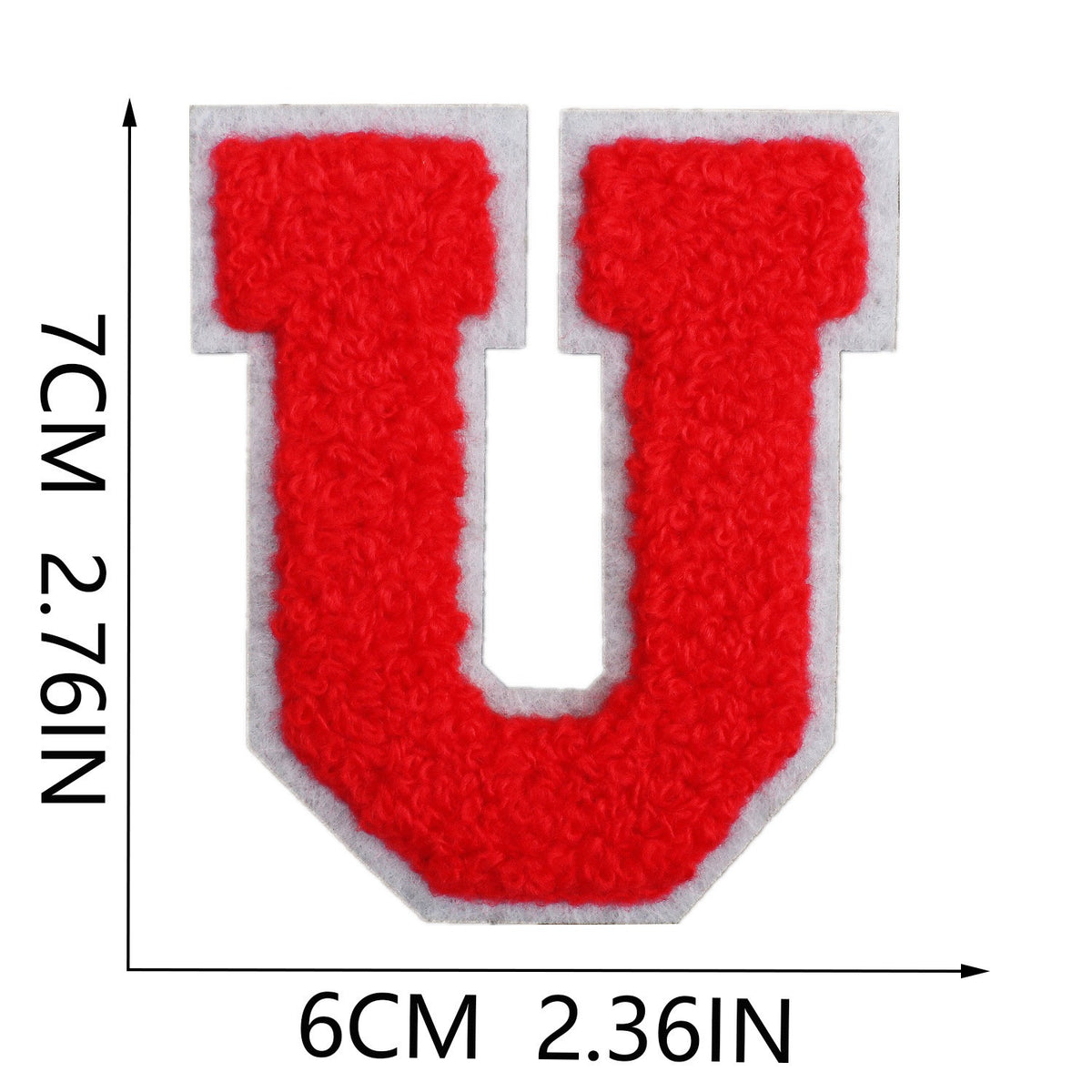 Rot 7cm Buchstaben A–Z Chenille Aufnäher Patches zum Aufbügeln für Kleidung DIY