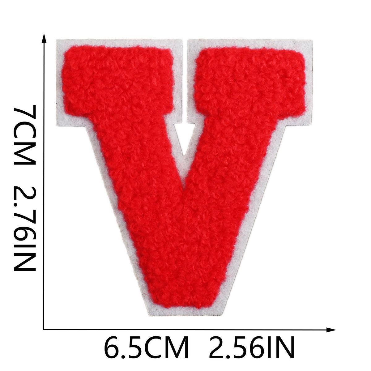 Rot 7cm Buchstaben A–Z Chenille Aufnäher Patches zum Aufbügeln für Kleidung DIY