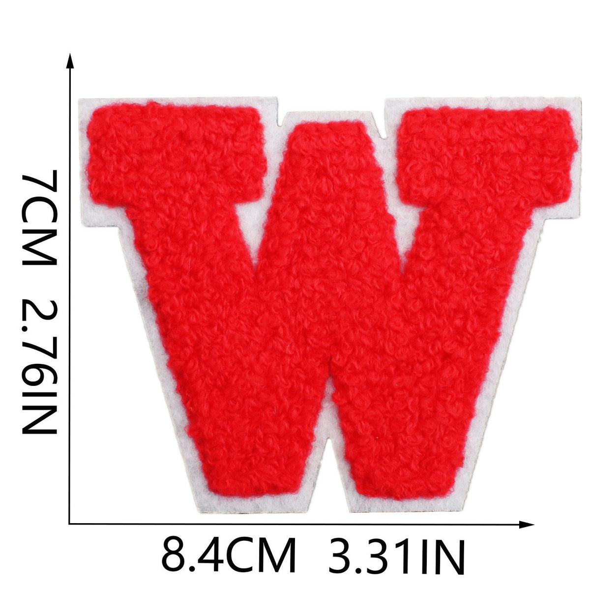 Rot 7cm Buchstaben A–Z Chenille Aufnäher Patches zum Aufbügeln für Kleidung DIY