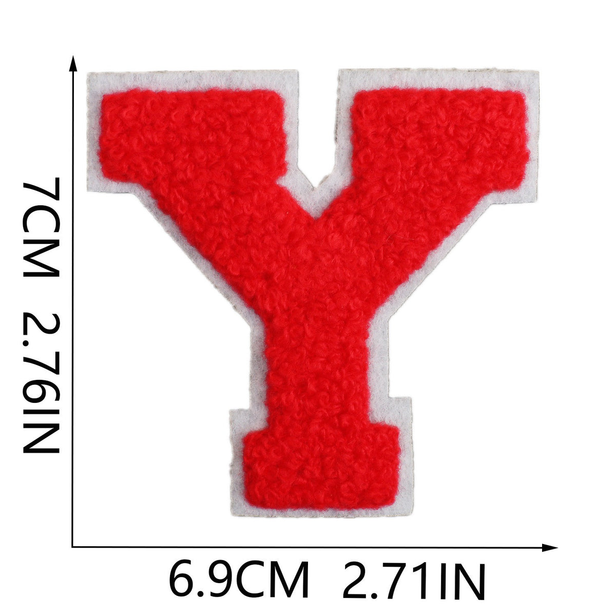 Rot 7cm Buchstaben A–Z Chenille Aufnäher Patches zum Aufbügeln für Kleidung DIY