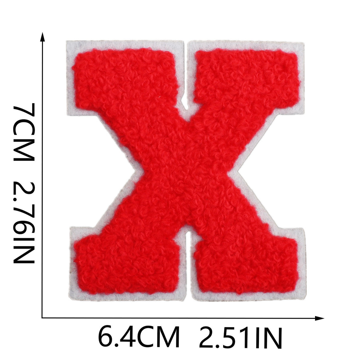 Rot 7cm Buchstaben A–Z Chenille Aufnäher Patches zum Aufbügeln für Kleidung DIY