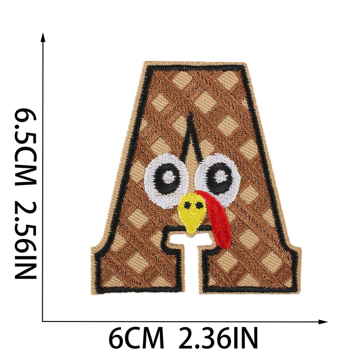Gold Herbst Buchstaben A–Z 6,5 cm Aufnäher Aufbügler Patches Stickerei DIY Bekleidung Deko