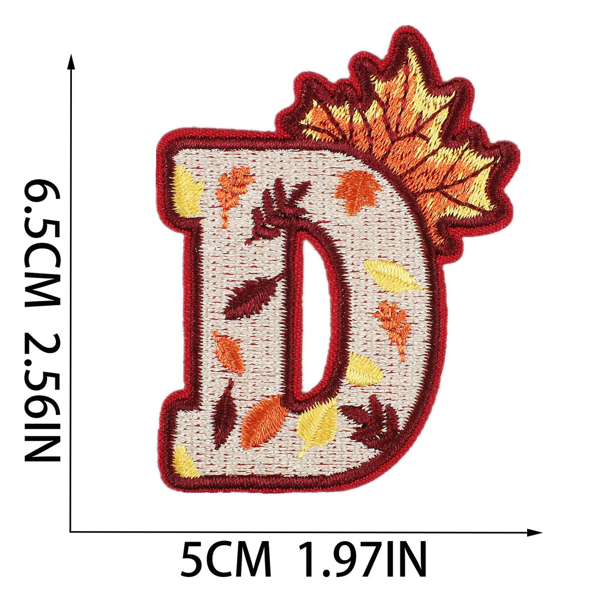 Gold Herbst Buchstaben A–Z 6,5 cm Aufnäher Aufbügler Patches Stickerei DIY Bekleidung Deko