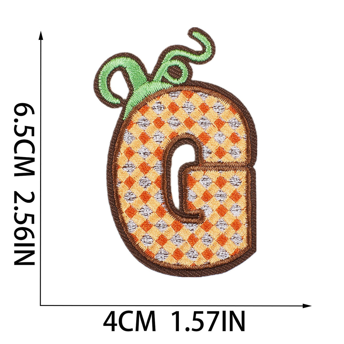 Gold Herbst Buchstaben A–Z 6,5 cm Aufnäher Aufbügler Patches Stickerei DIY Bekleidung Deko