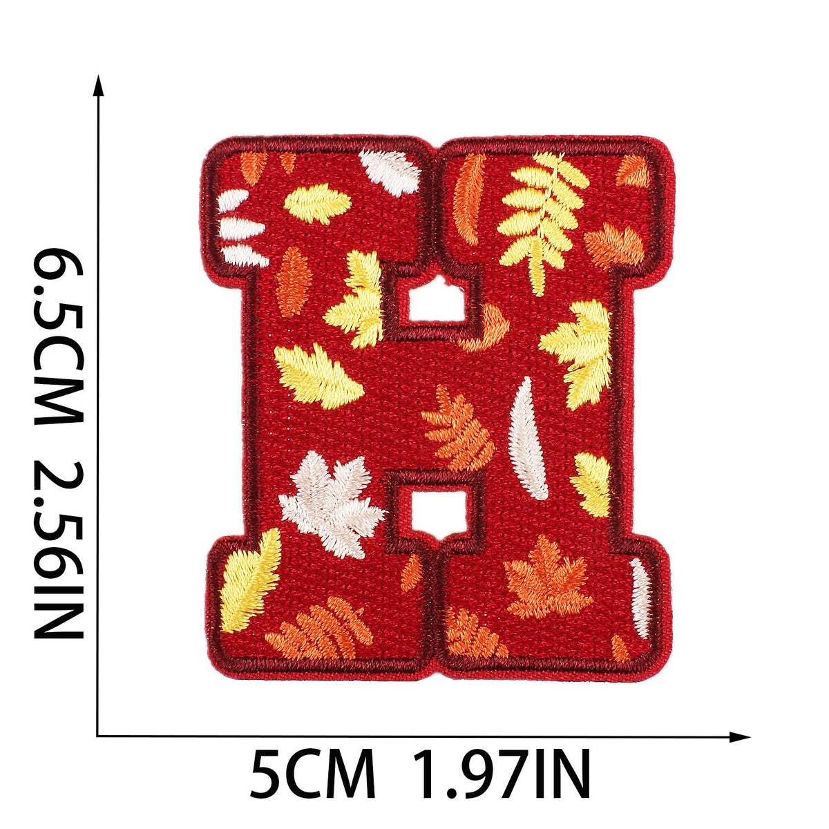 Gold Herbst Buchstaben A–Z 6,5 cm Aufnäher Aufbügler Patches Stickerei DIY Bekleidung Deko