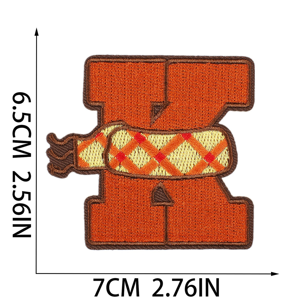 Gold Herbst Buchstaben A–Z 6,5 cm Aufnäher Aufbügler Patches Stickerei DIY Bekleidung Deko