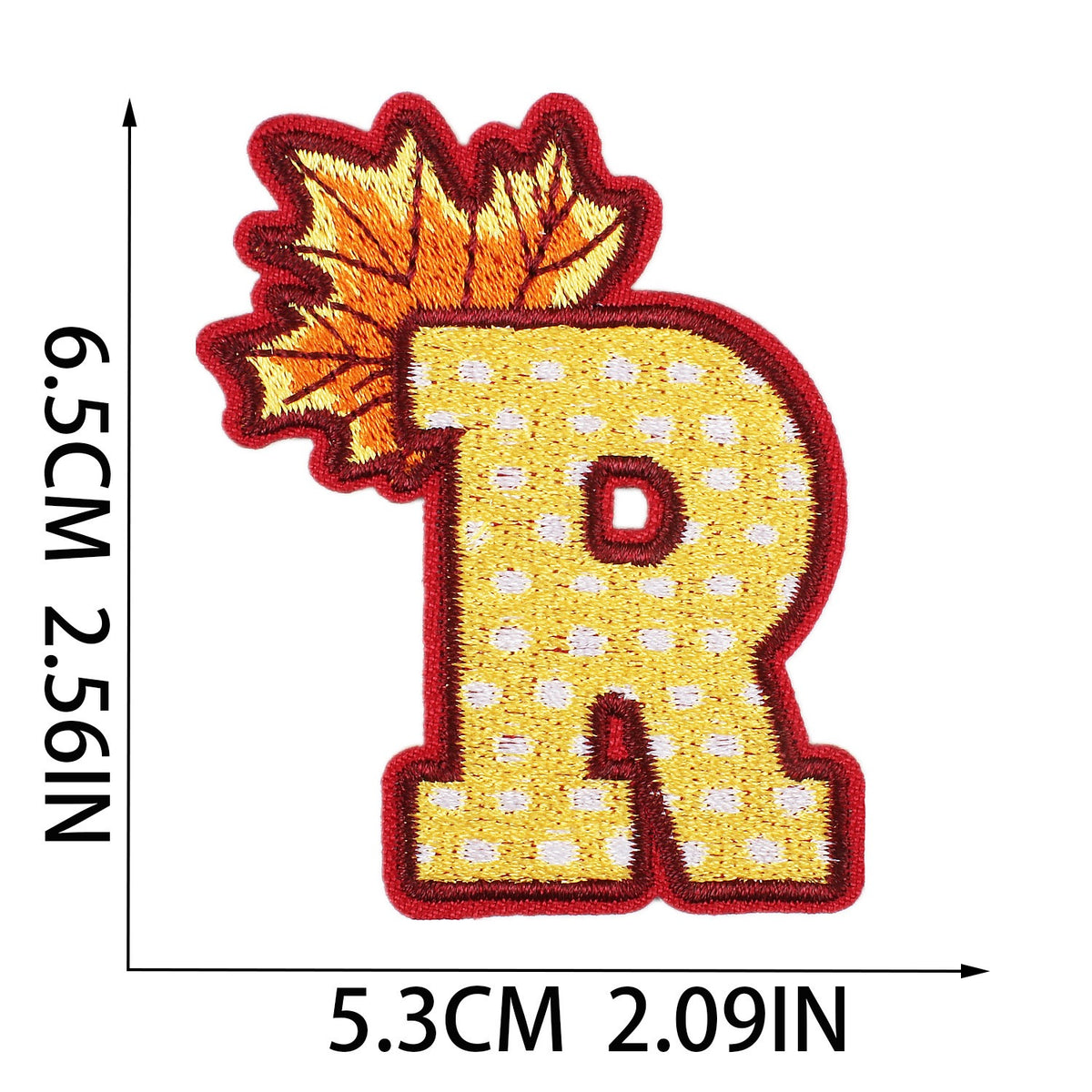 Gold Herbst Buchstaben A–Z 6,5 cm Aufnäher Aufbügler Patches Stickerei DIY Bekleidung Deko