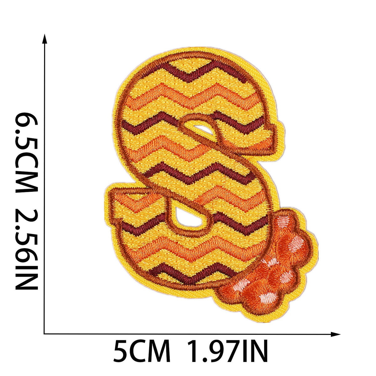 Gold Herbst Buchstaben A–Z 6,5 cm Aufnäher Aufbügler Patches Stickerei DIY Bekleidung Deko