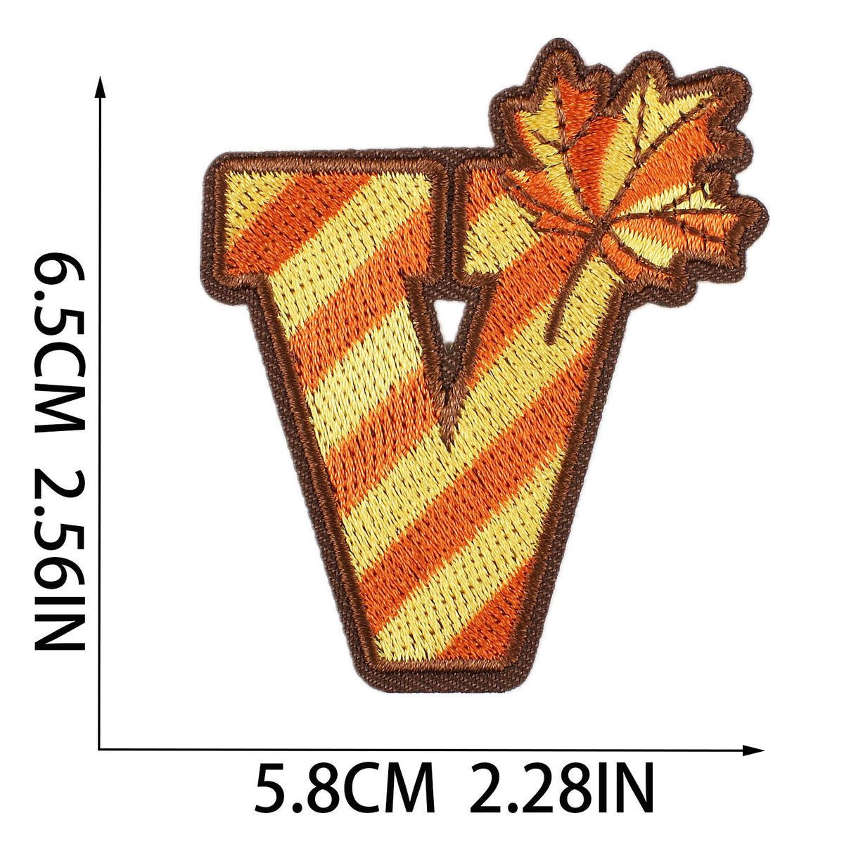 Gold Herbst Buchstaben A–Z 6,5 cm Aufnäher Aufbügler Patches Stickerei DIY Bekleidung Deko