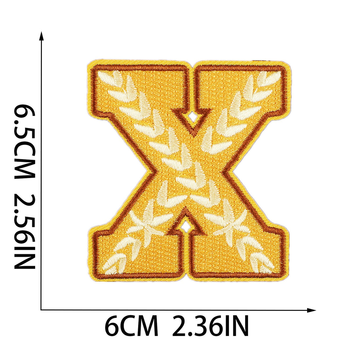 Gold Herbst Buchstaben A–Z 6,5 cm Aufnäher Aufbügler Patches Stickerei DIY Bekleidung Deko