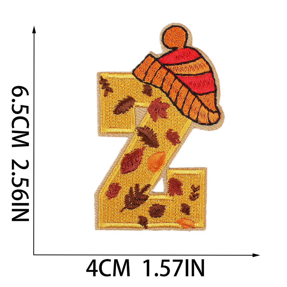 Gold Herbst Buchstaben A–Z 6,5 cm Aufnäher Aufbügler Patches Stickerei DIY Bekleidung Deko