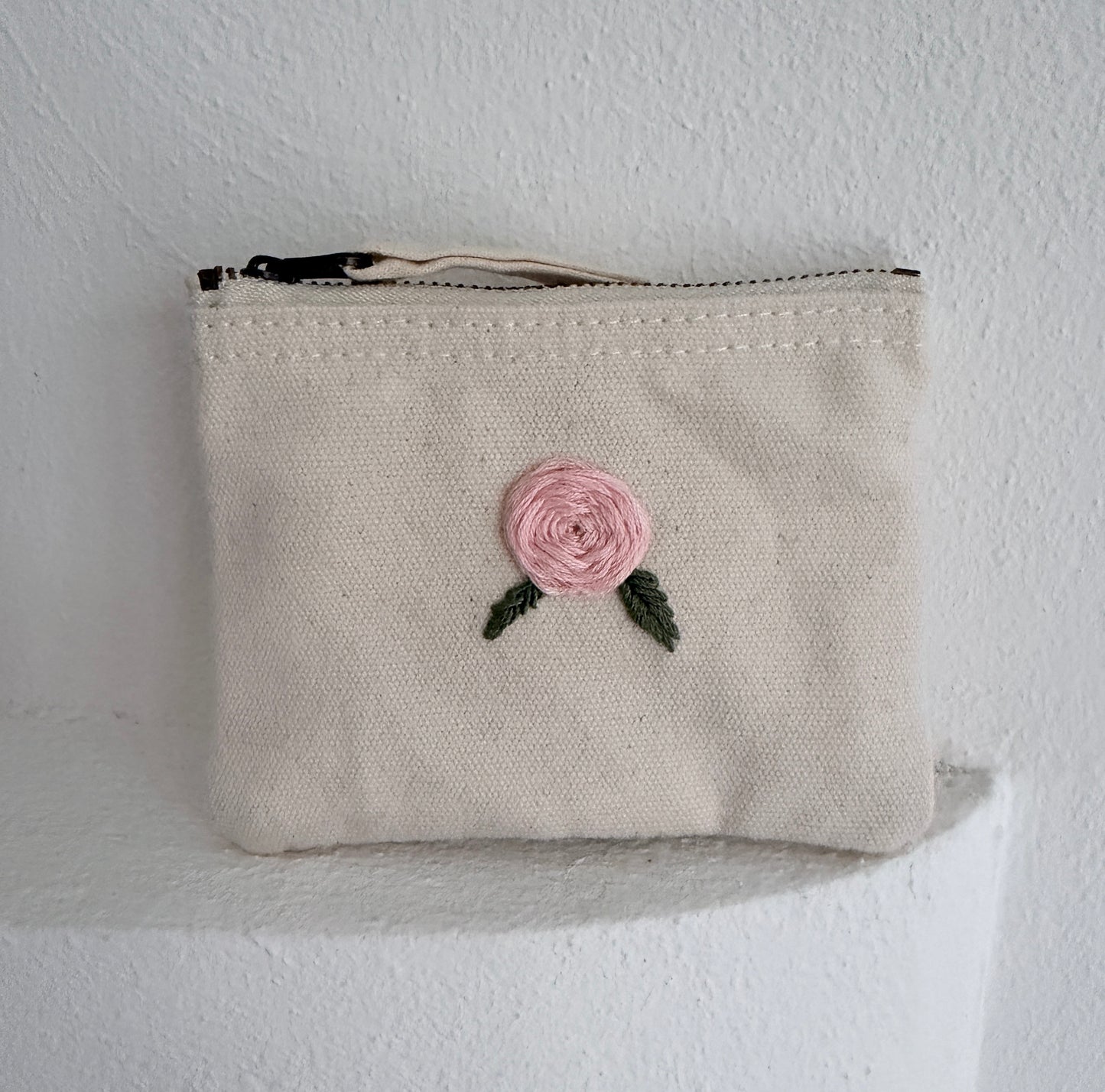 Handgestickte Baumwoll-Geldbörse XS – Herz, Stern, Blume uvm. – Unikat & Geschenk