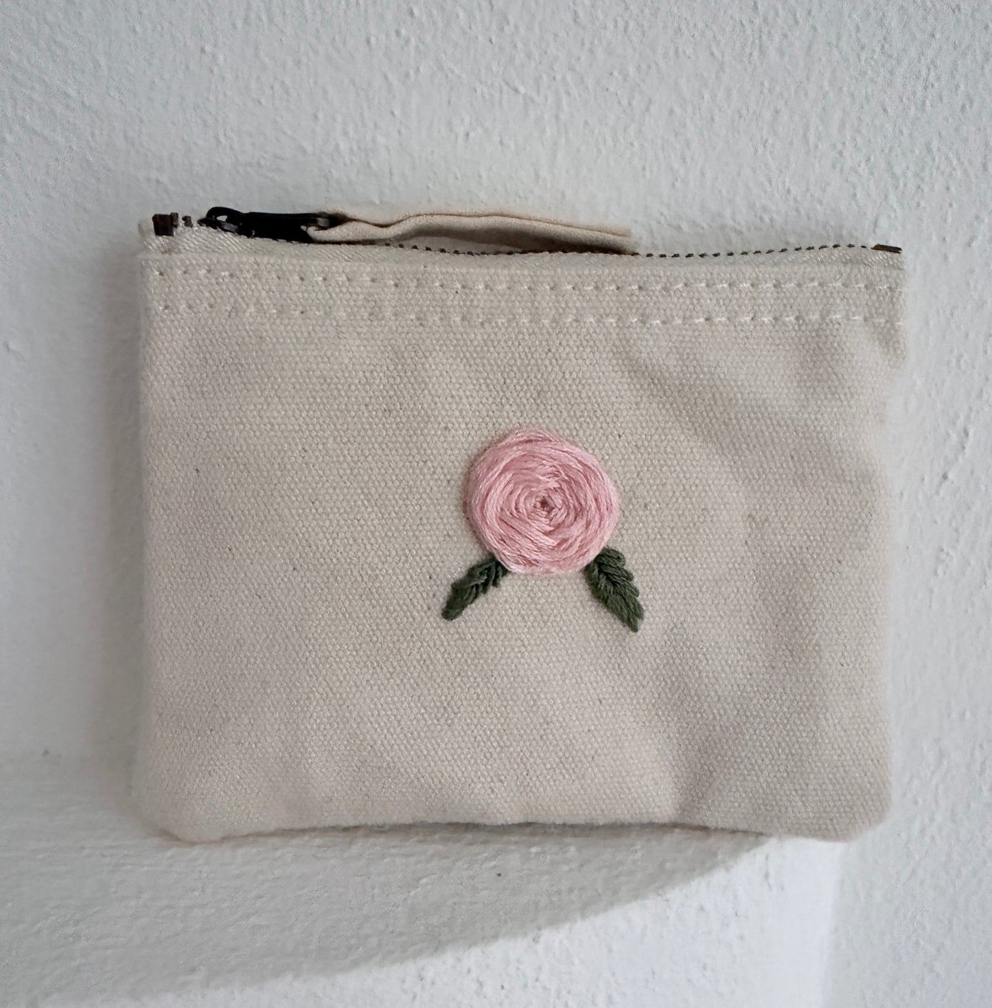 Handgestickte Baumwoll-Geldbörse XS – Herz, Stern, Blume uvm. – Unikat & Geschenk