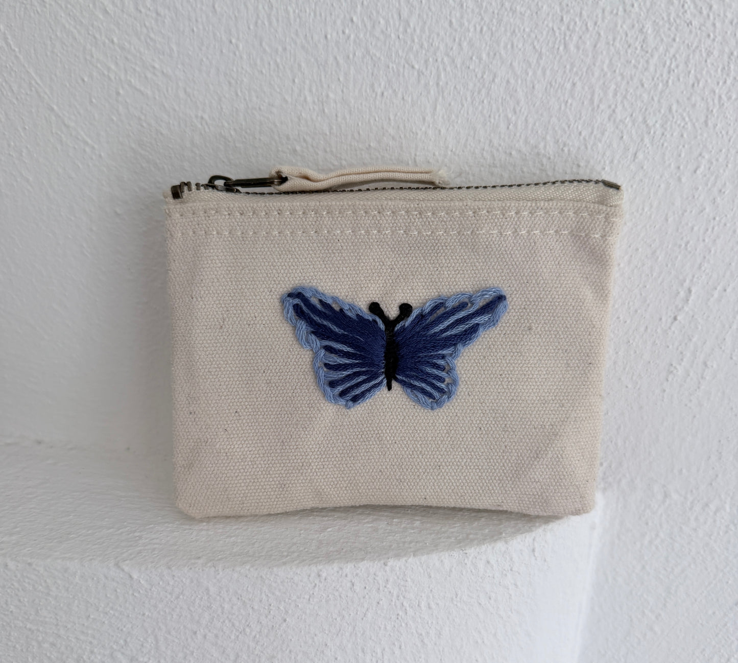 Handgestickte Baumwoll-Geldbörse XS – Herz, Stern, Blume uvm. – Unikat & Geschenk