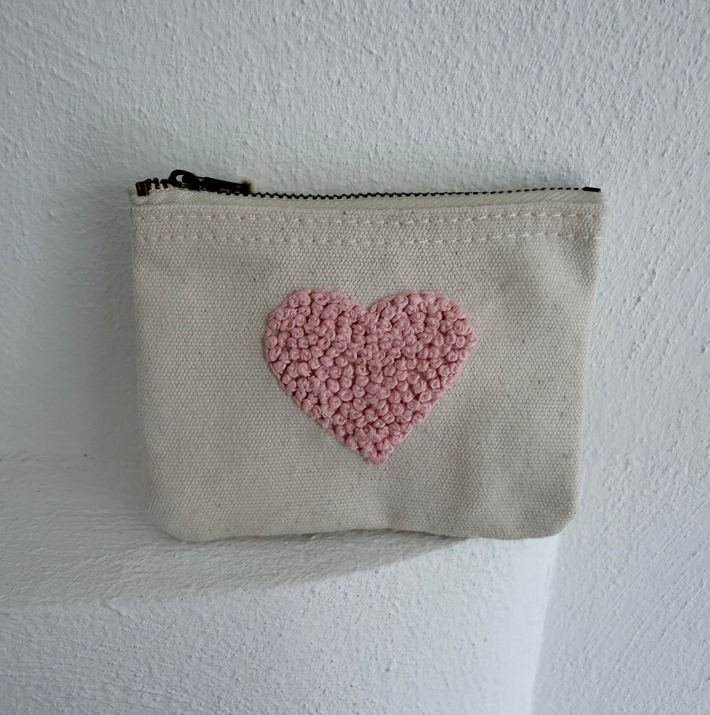 Handgestickte Baumwoll-Geldbörse XS – Herz, Stern, Blume uvm. – Unikat & Geschenk