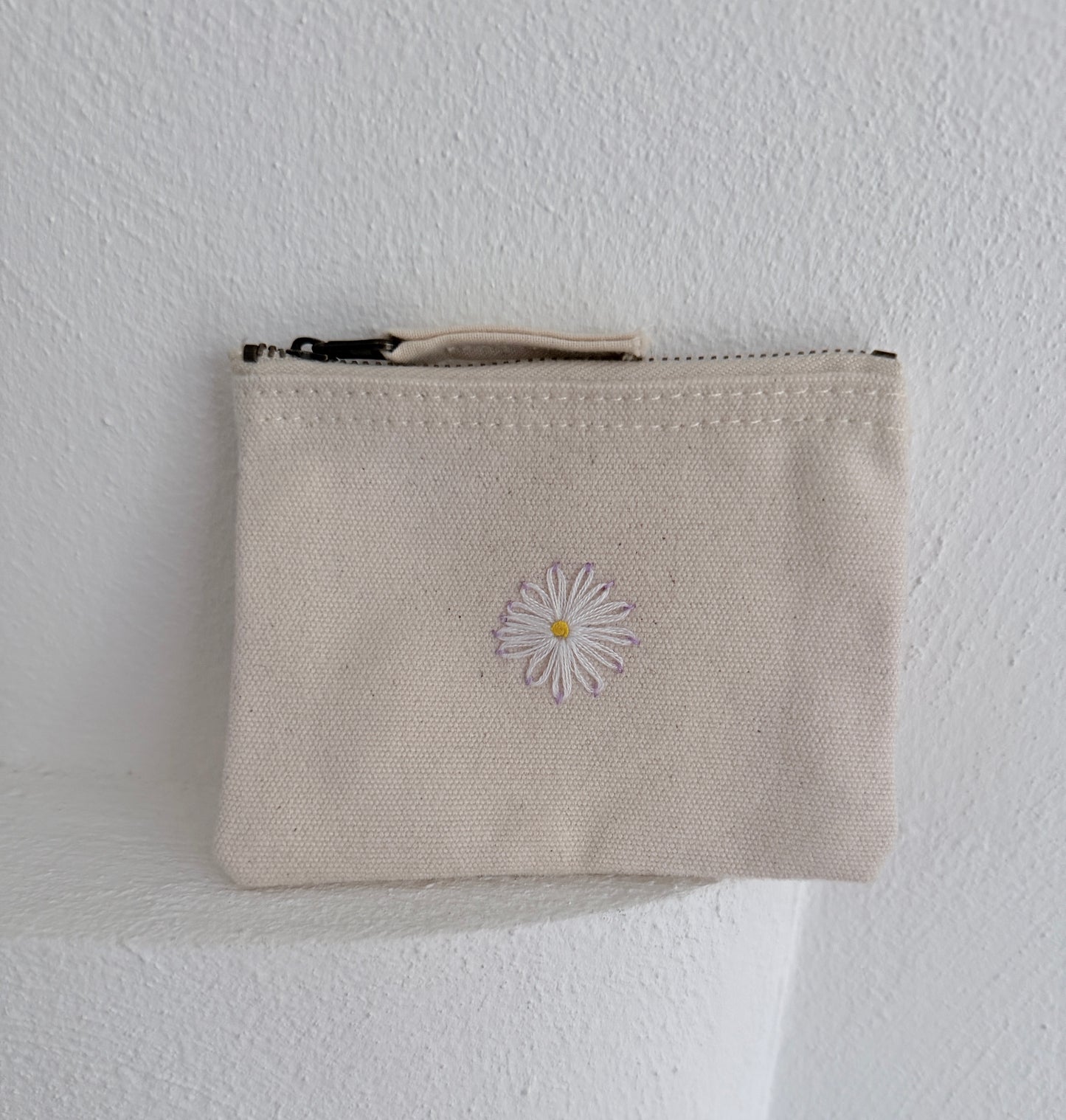 Handgestickte Baumwoll-Geldbörse XS – Herz, Stern, Blume uvm. – Unikat & Geschenk