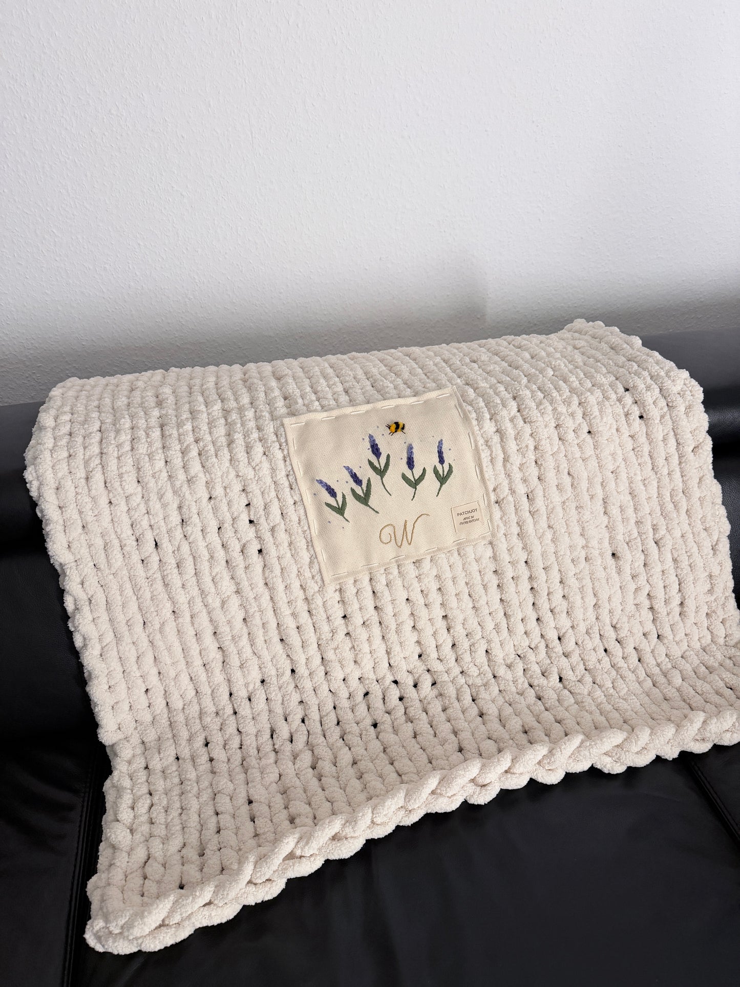 Grobstrickdecke Chunky | Handgemachte Chenille-Überwurfdecke | Extra dicke Zopfstrick-Häkeldecke | Weiche Strickdecke für Couch, Sofa & Bett