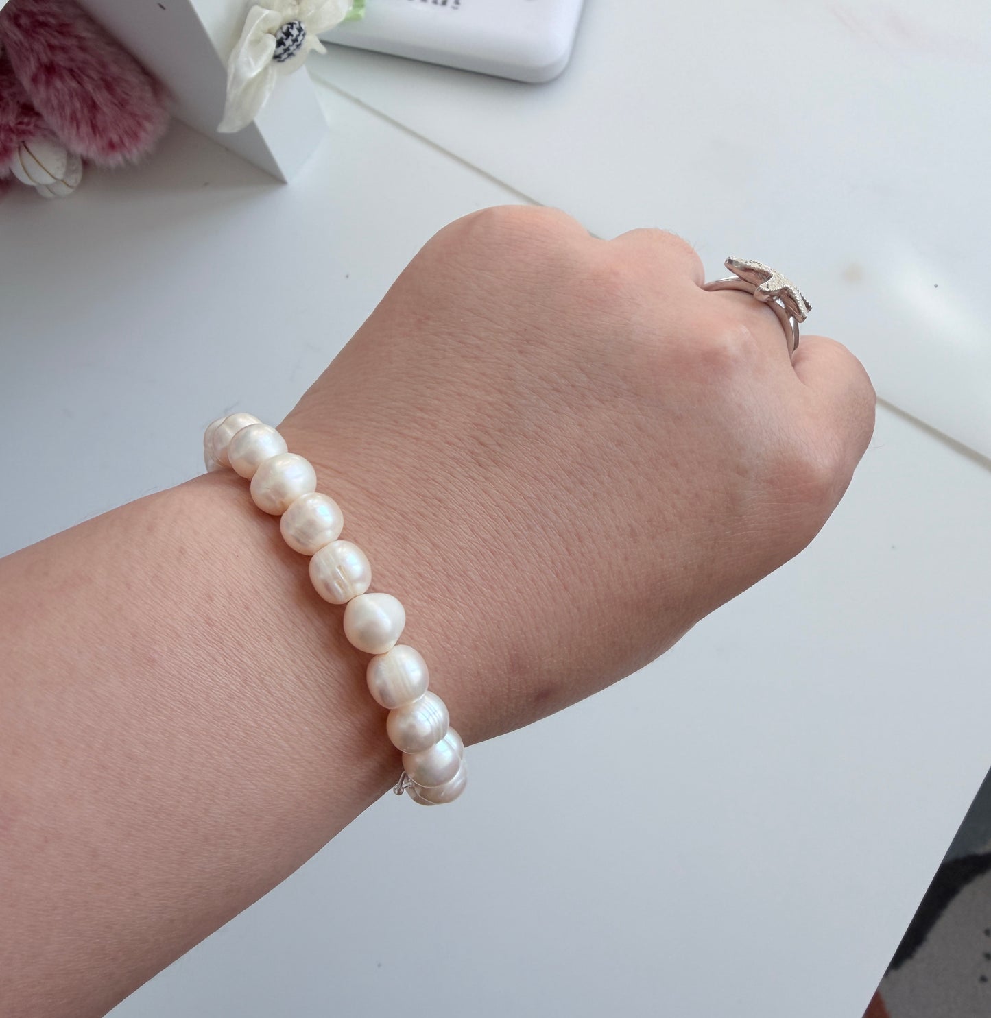 DUR 925 Silber Schmuck Armband "Perle“ mit Strandsand-Bead A1569