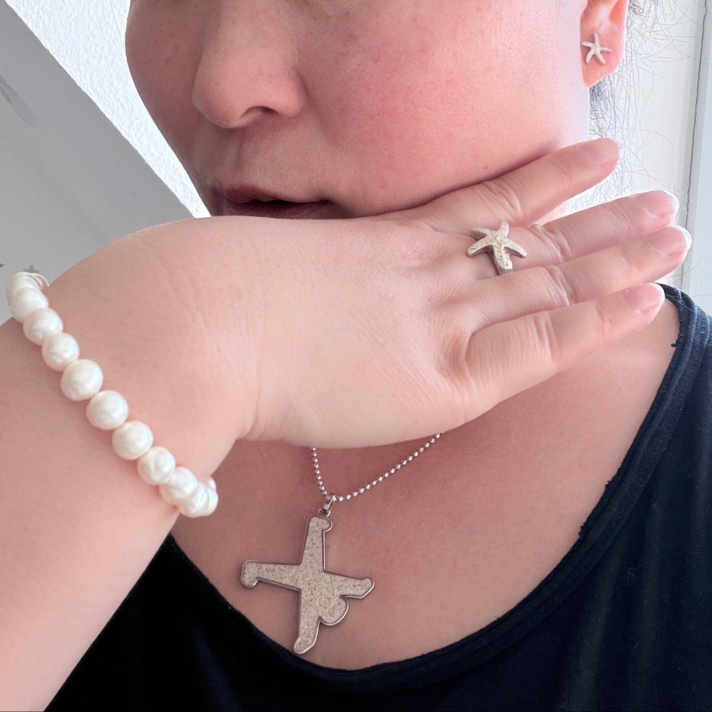 DUR 925 Silber Schmuck Armband "Perle“ mit Strandsand-Bead A1569