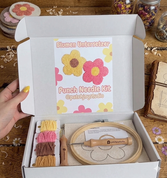 DIY Sets Punch Needle Kit Blumen Untersetzer All-in-One Kunstwerk