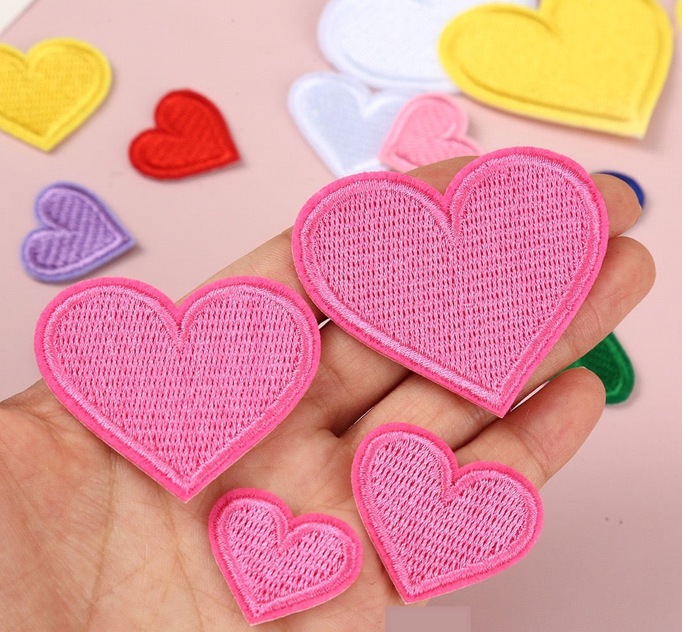 Herz Patches Applikation Aufnäher – Aufbügeln, DIY Bekleidung Taschen Deko