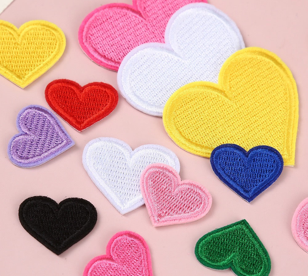 Herz Patches Applikation Aufnäher – Aufbügeln, DIY Bekleidung Taschen Deko